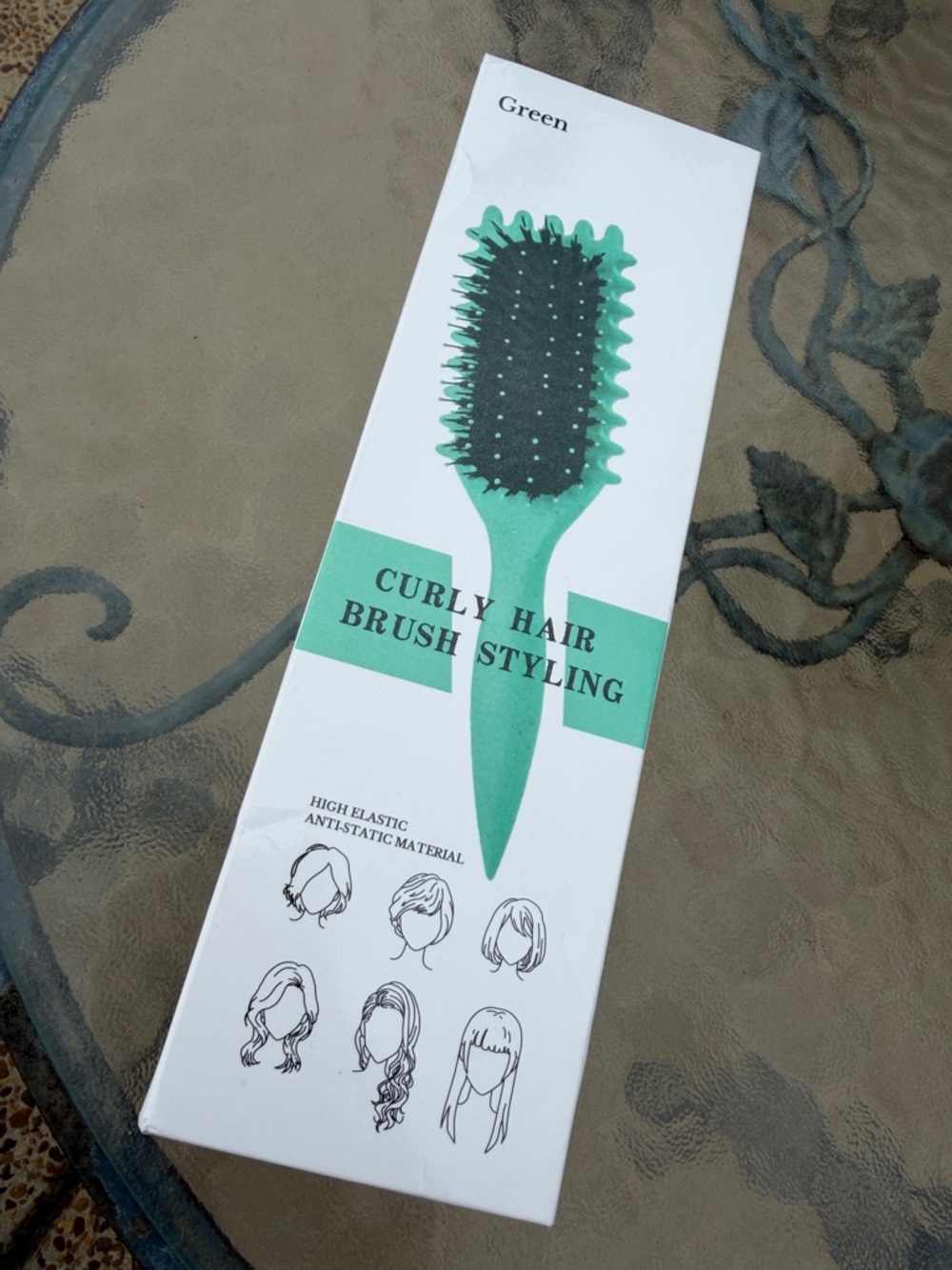 Curly Hair Brush Styling - Green